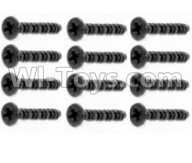 HaiBoXing HBX 12812 Parts-Screw Parts-Countersunk Screw 2.5X8mm(12PCS) Parts-S181,1/12 HaiBoXing HBX 12812 Survivor ST RC Truck Spare parts Accessories